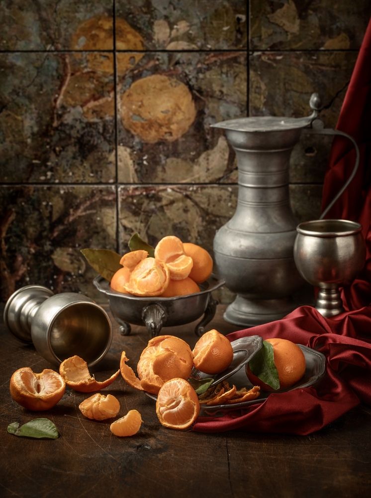 Натюрморт с мандаринами.