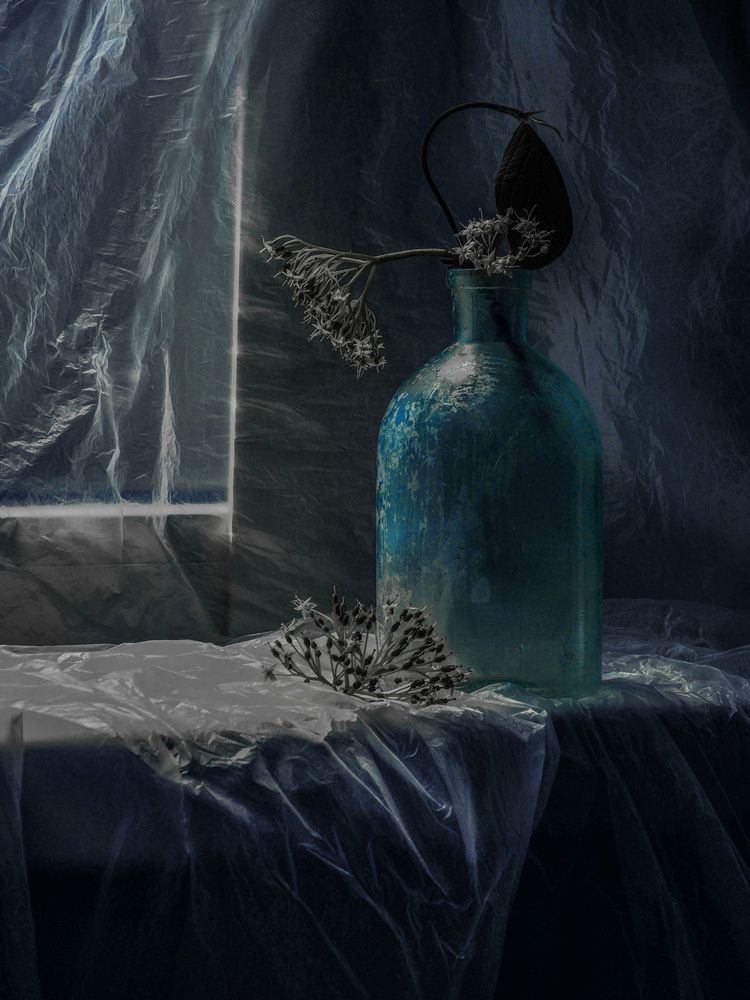 На холодном окне.