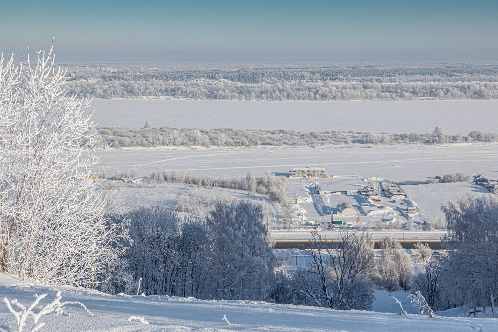 Frozen river Volga