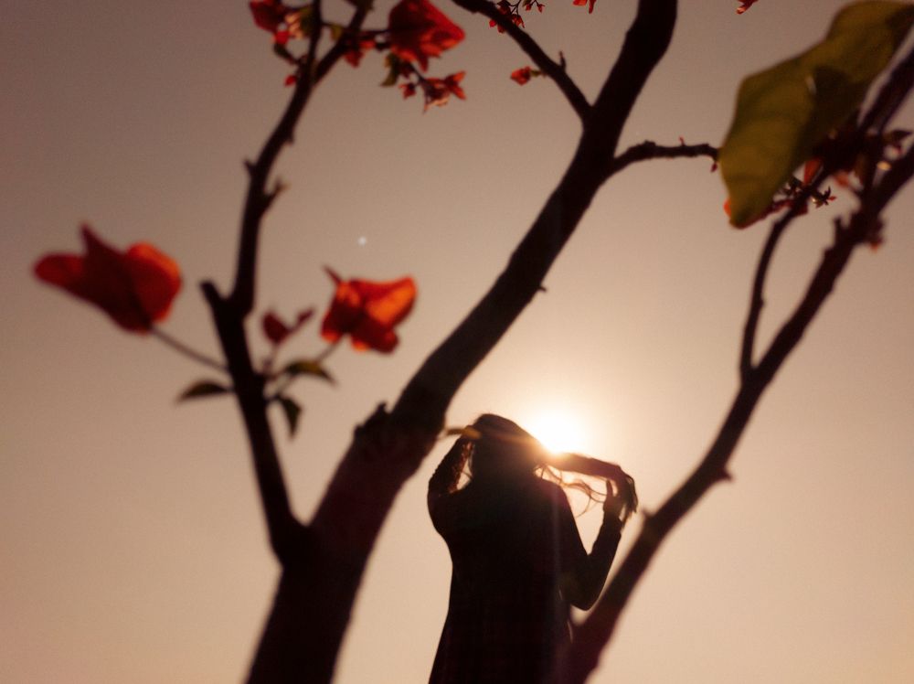 A girl taking sunbath