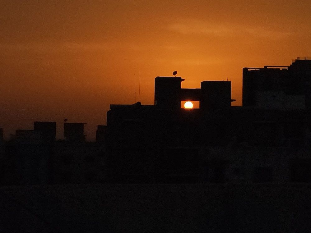 Sunset blending with Architecture