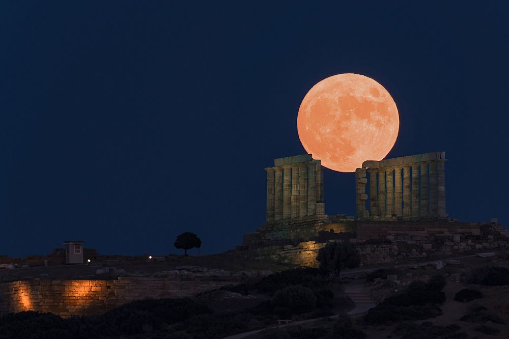 Hill of Temple of Poseidon, Sounion, Greece.