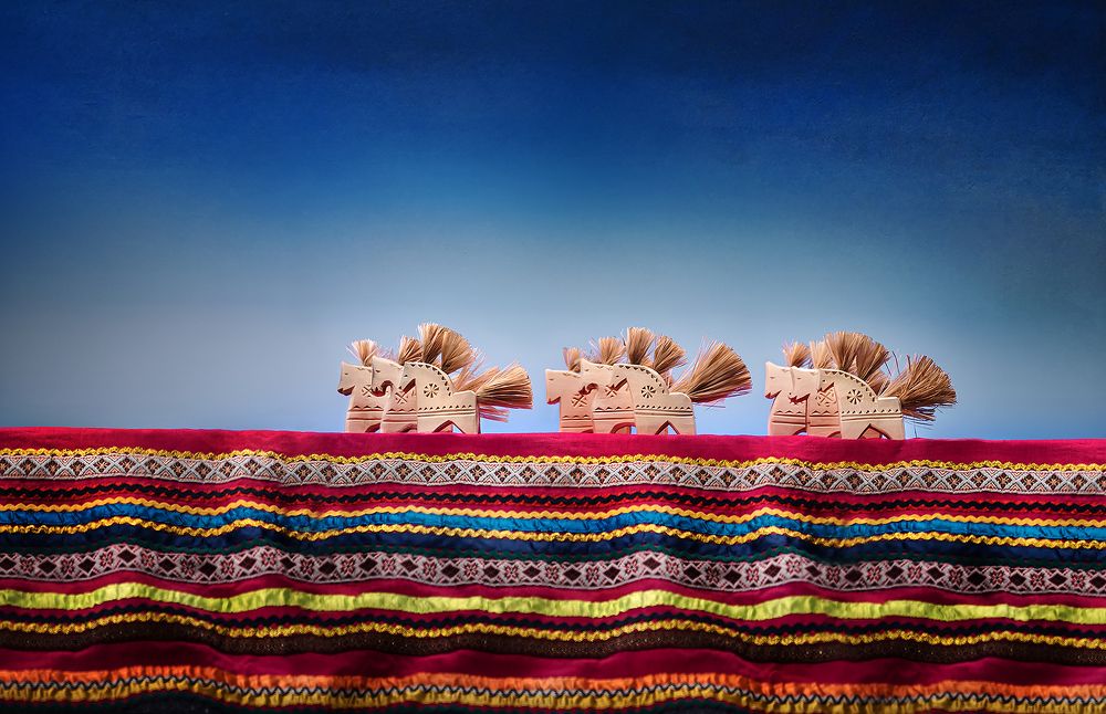 Red cavalry galloping