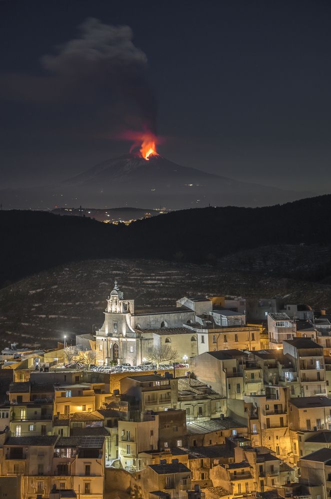 View on Etna from Chiaramonte Gulfi