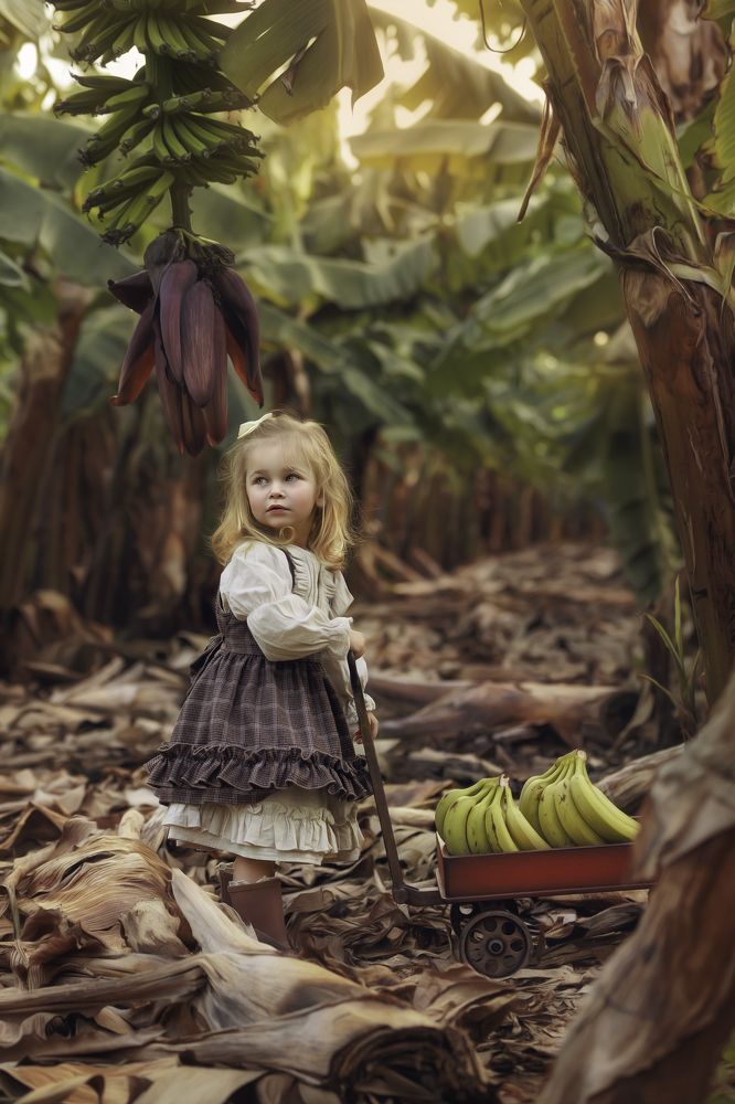 Emily in the Banana grove