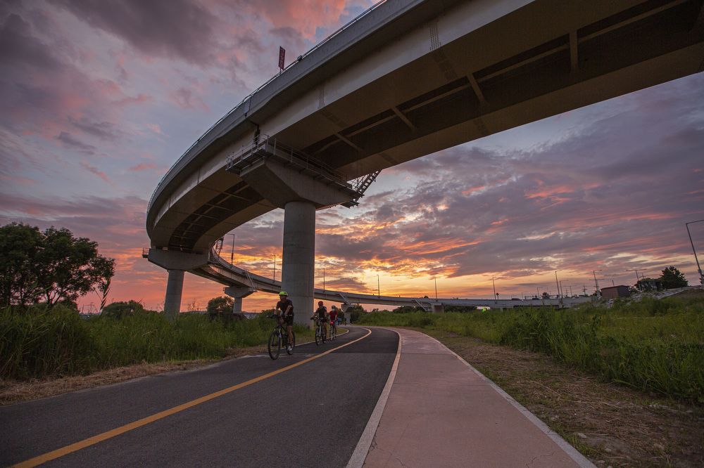Riding in the sunset