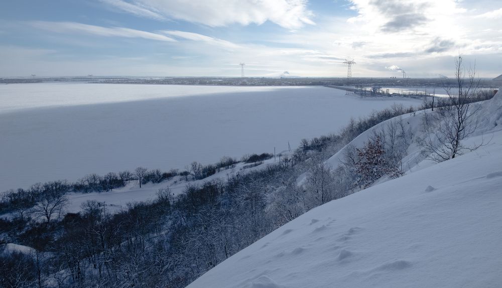 View from Mount Edelweiss to the Saratov hydroelectric power station