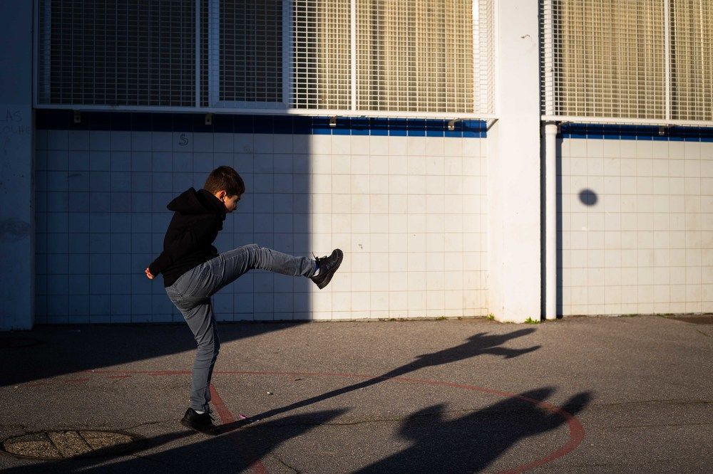 Football at the basket field