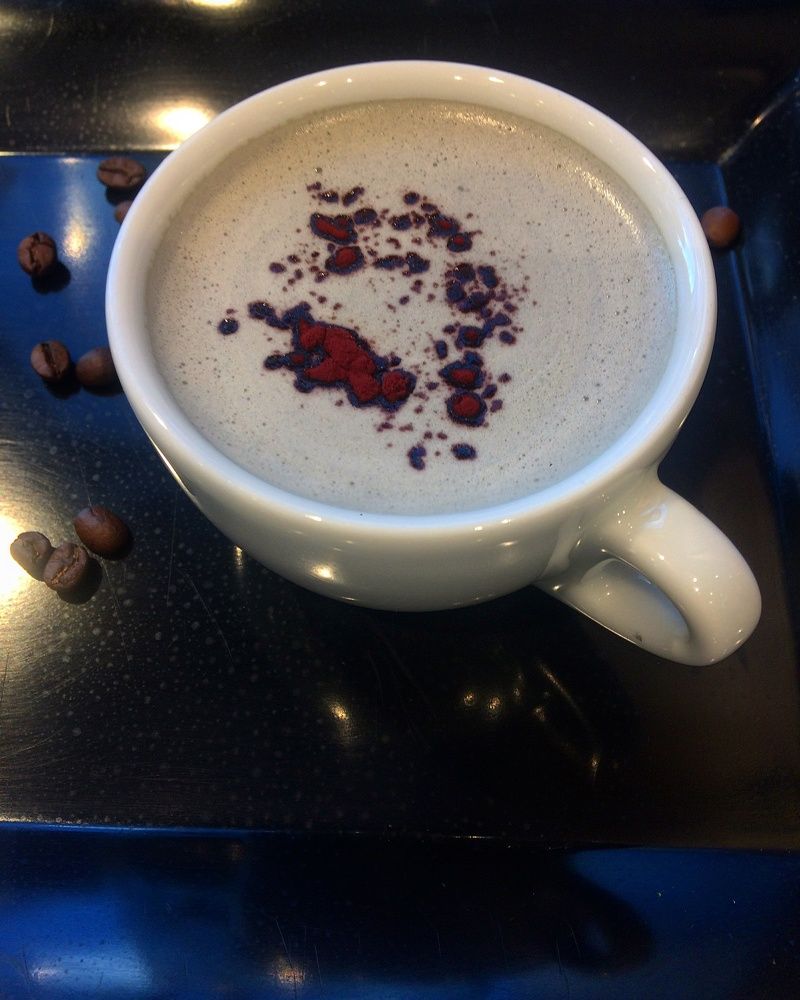 Reflection of winter in my coffee.