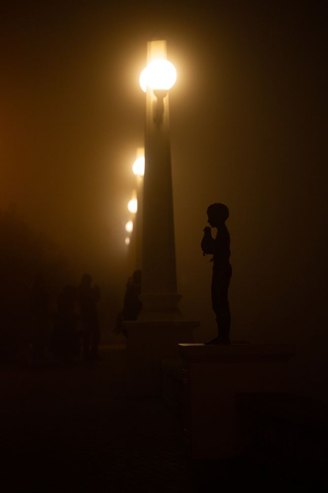 Sculpture Chick and his favorite chicken