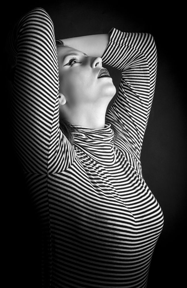 Woman with stripes