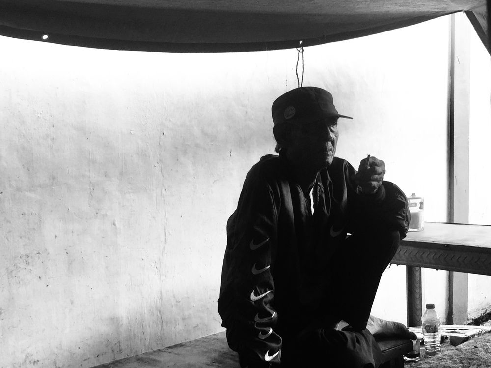 Enjoying his morning