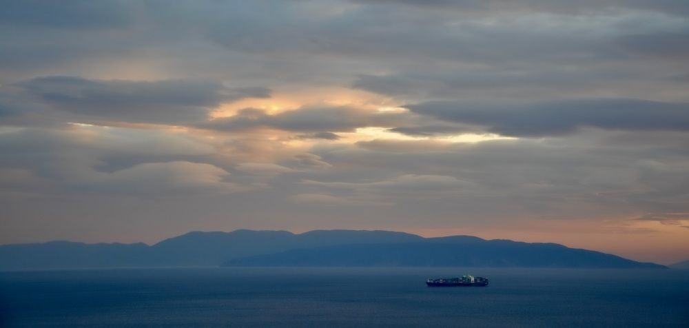 Sea transport under magic sky