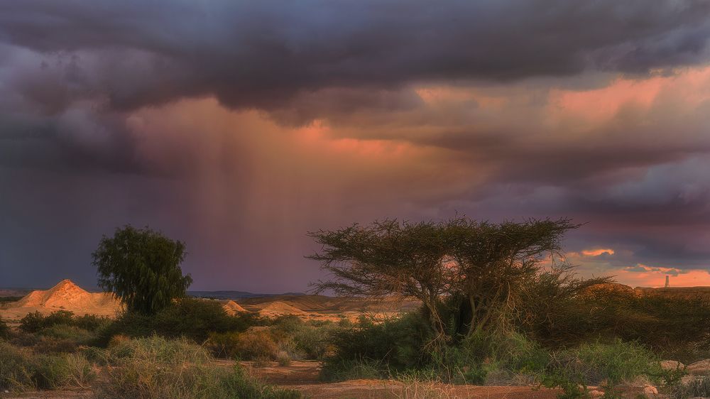 Дождь на закате