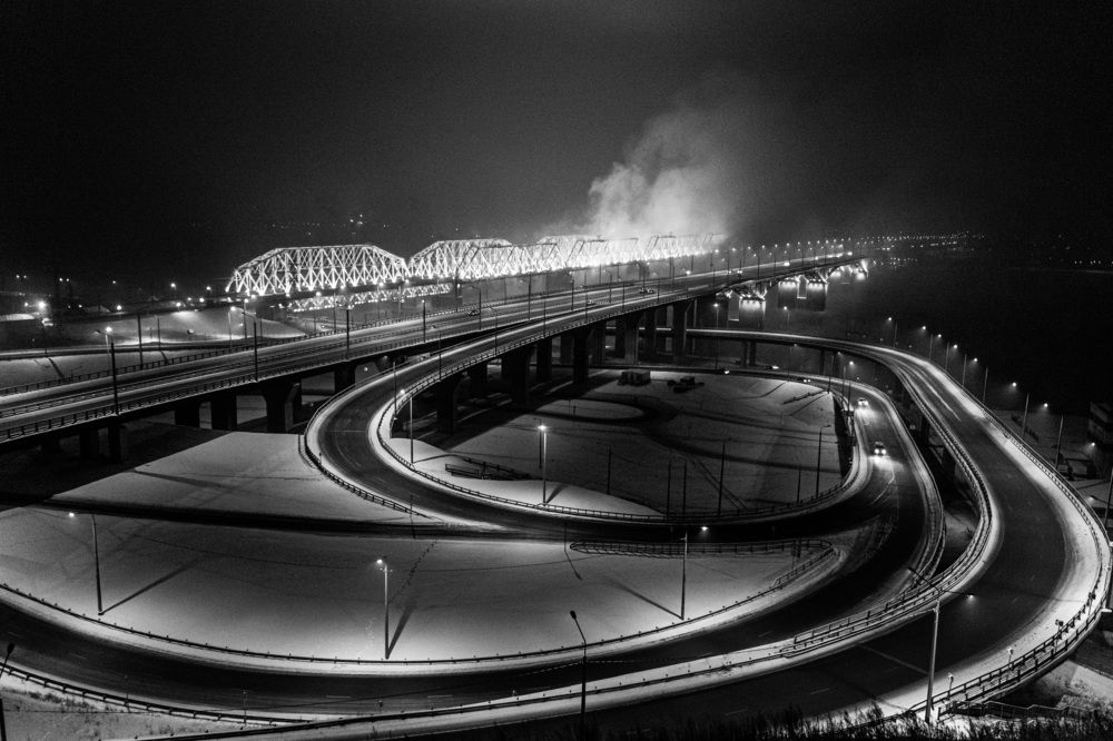 Николаевский мост через Енисей. Красноярск.