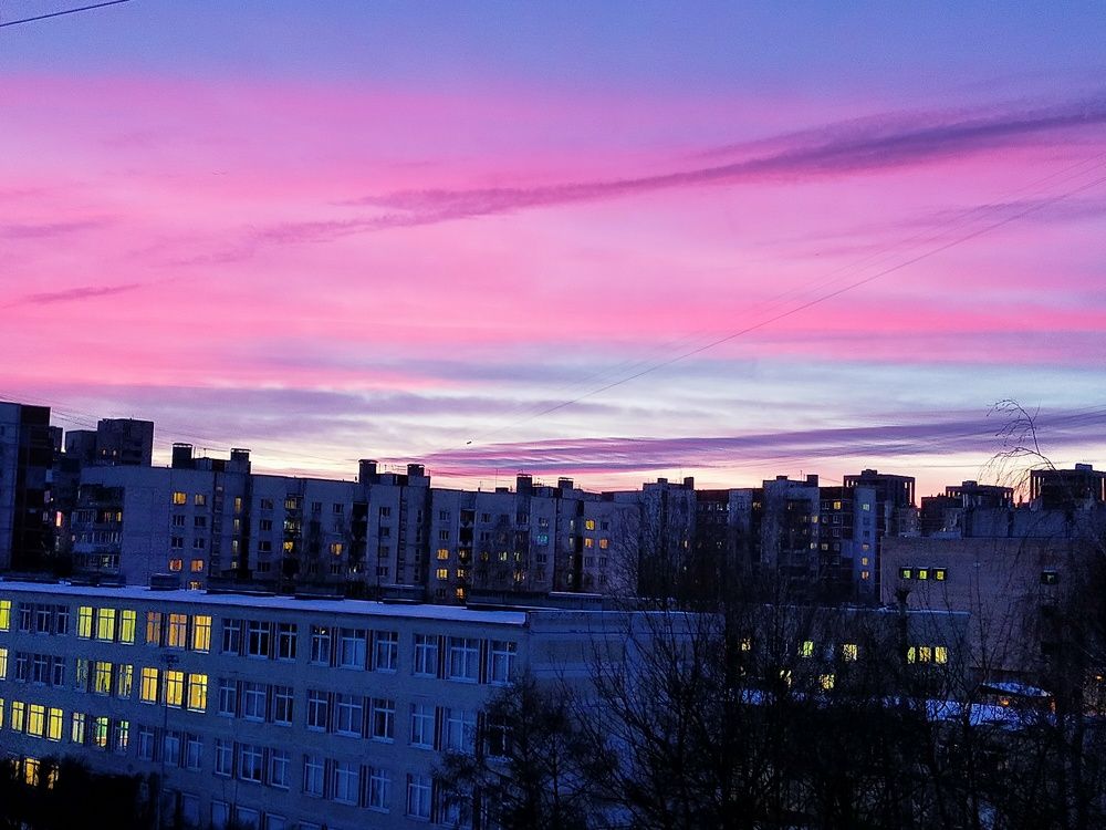 Вечернее небо Санкт-Петербурга.