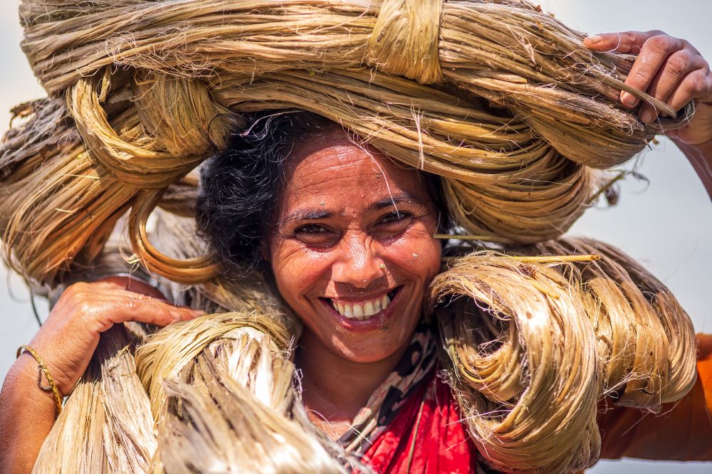 Golden smile of golden fiber.