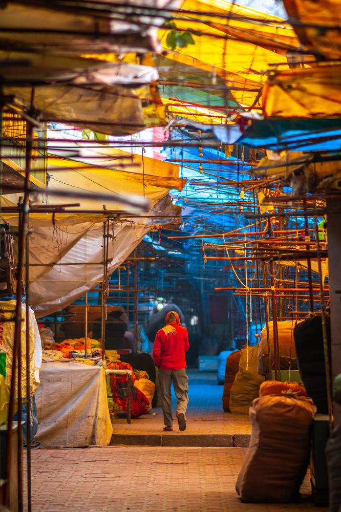 Footpath in winter morning
