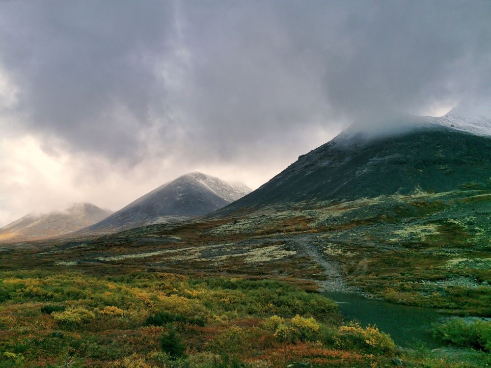 Three mountain peaks
