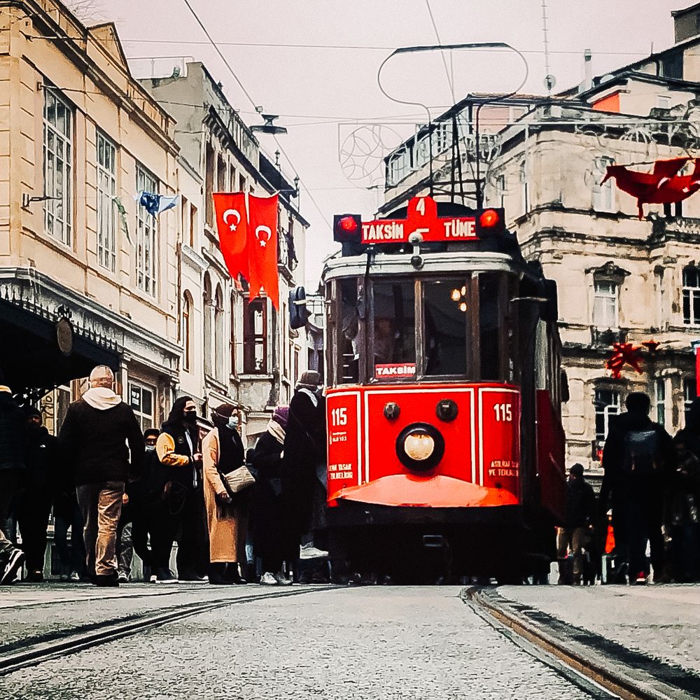 Red tram Istanbul