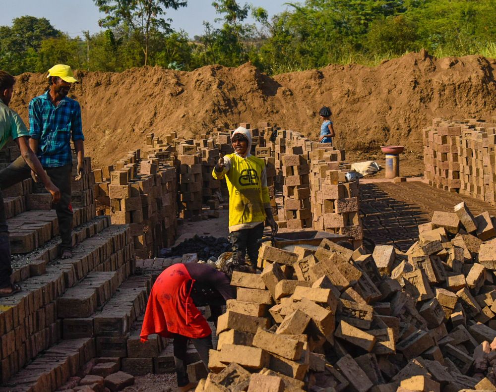Brick kiln workers