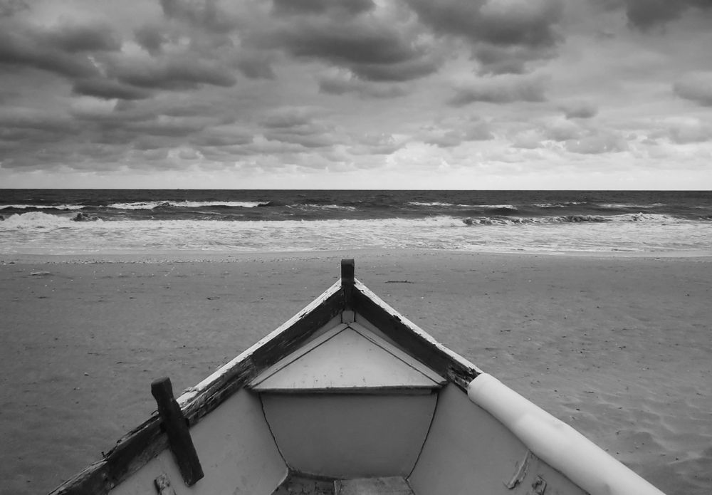in an abandoned boat
