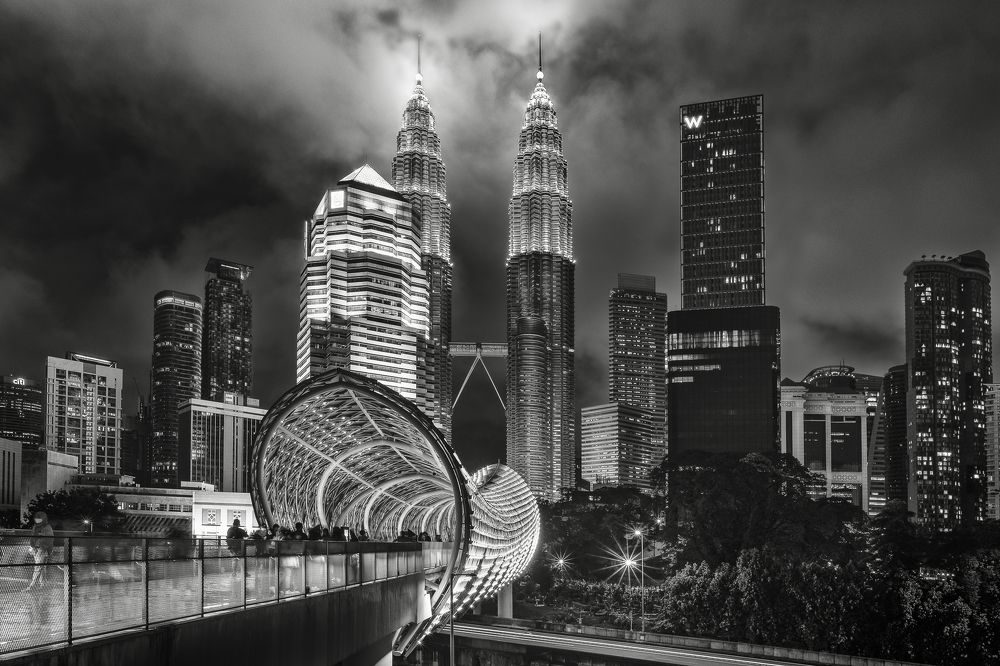 Rare Night Glow Above The Twin Towers