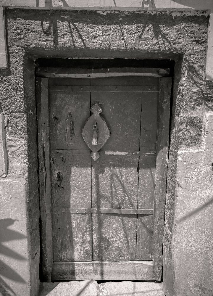 Old door in black and white