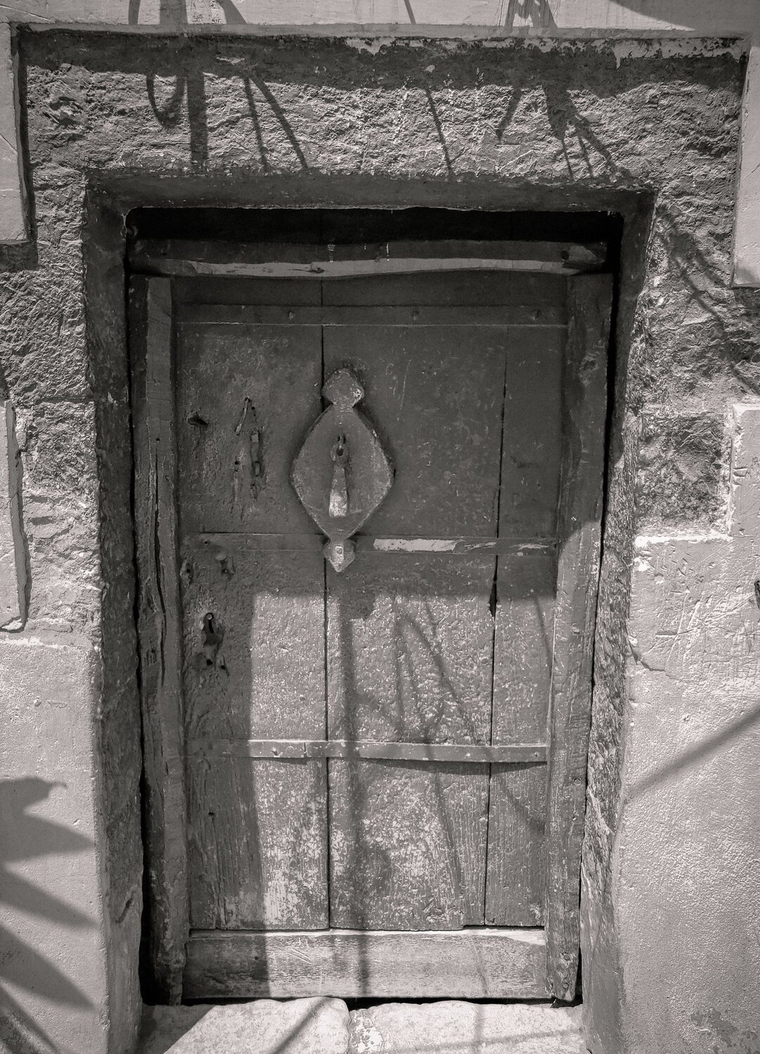 Old door in black and white