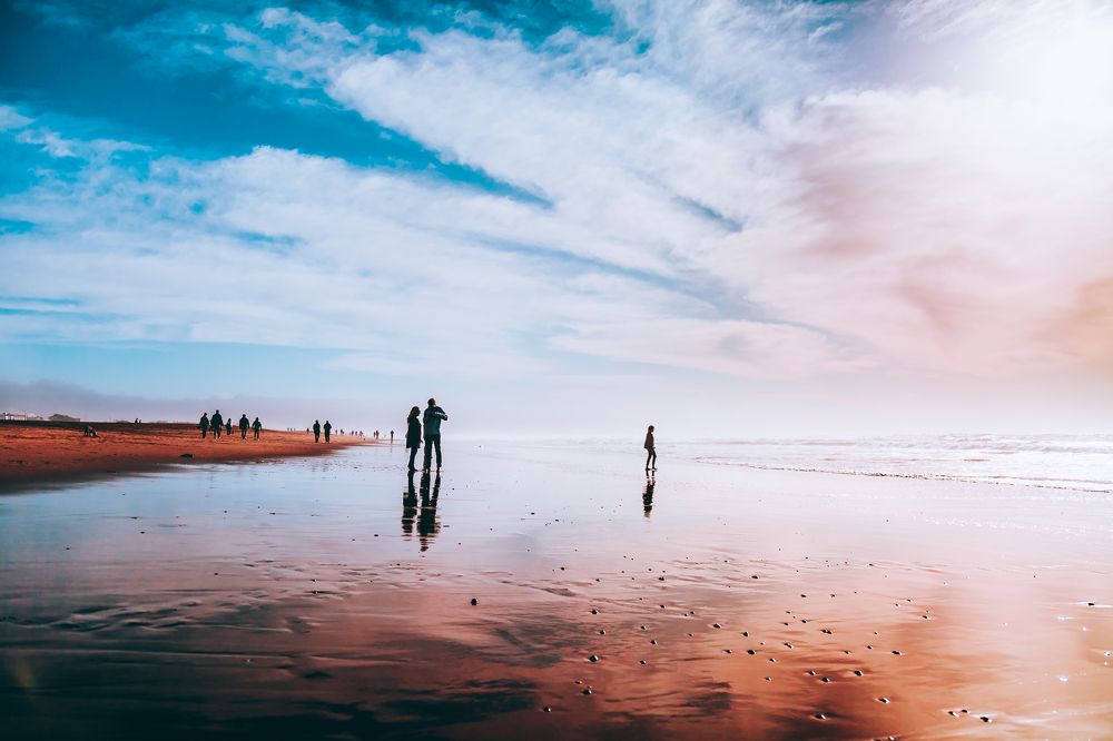 Sunny day at the Pacific Ocean