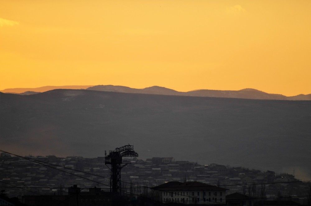 Восход солнца в Ереване