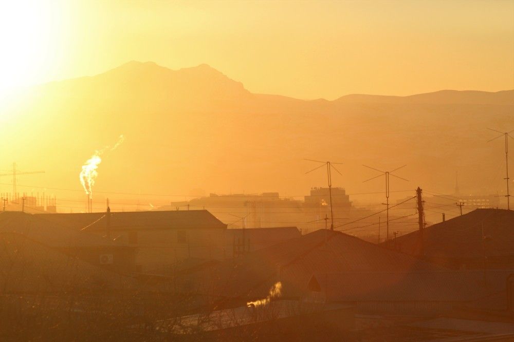 Восход солнца в Ереване