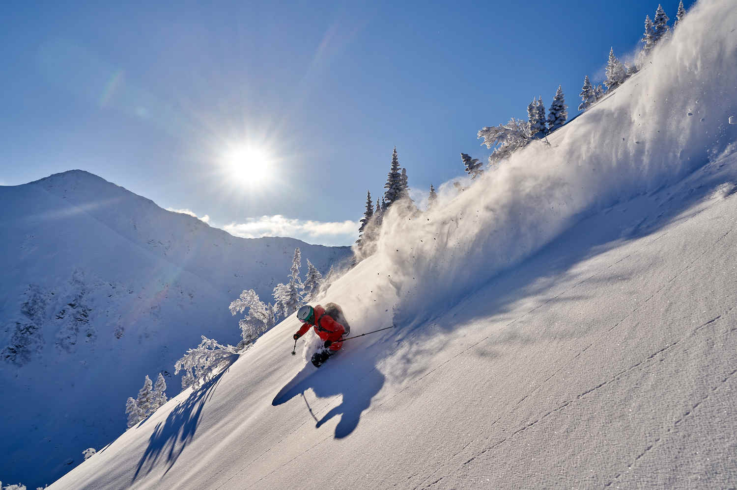 Powder riding in Baikal mountains