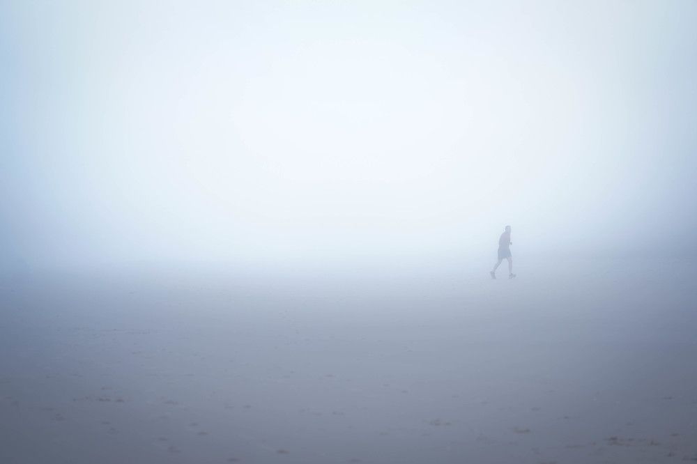 Runner in the fog
