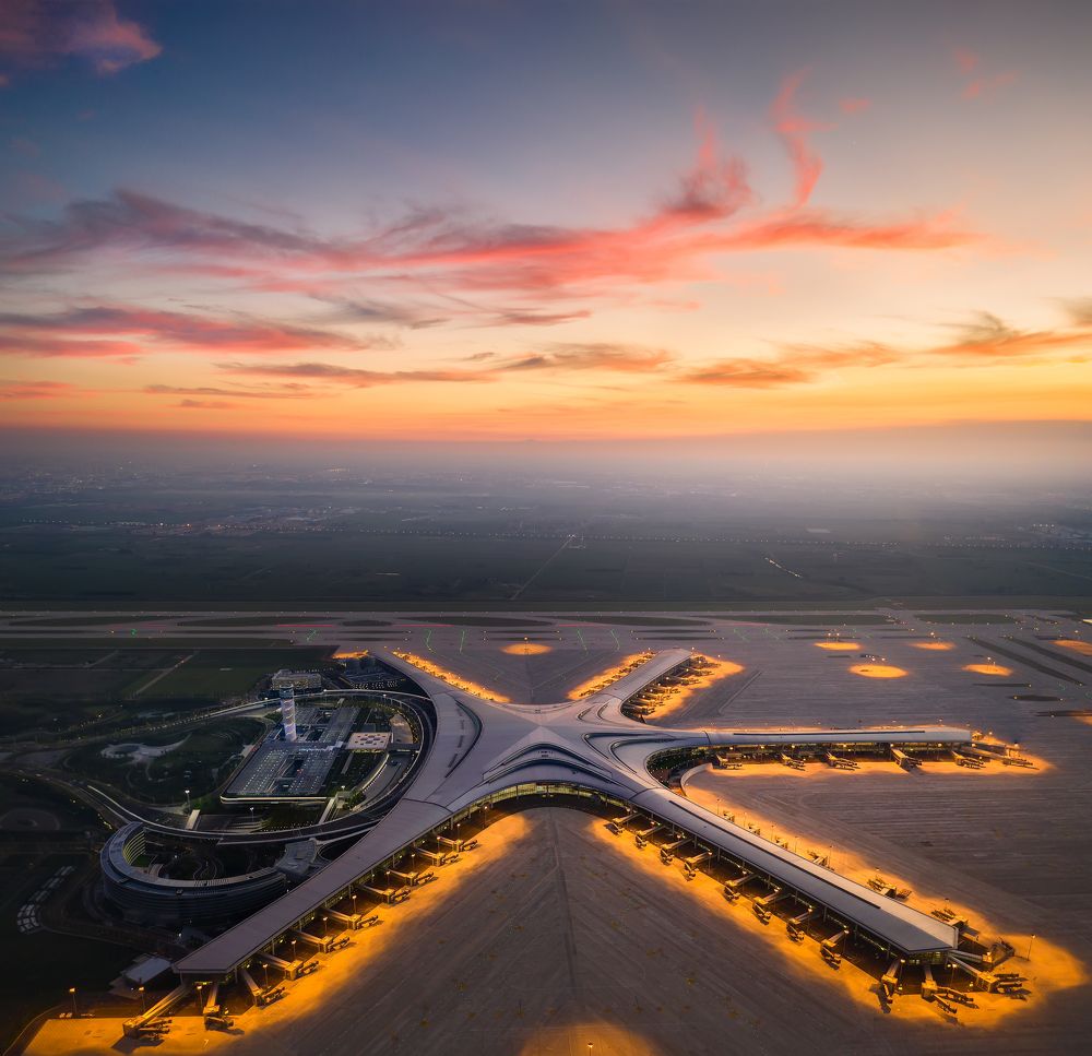 The New International Airport at Sunset