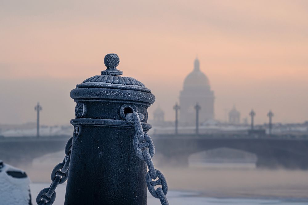 Морозное утро на Неве