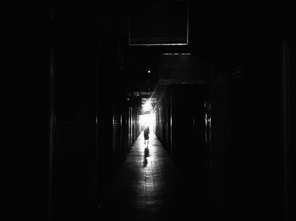 Quiet market in the morning