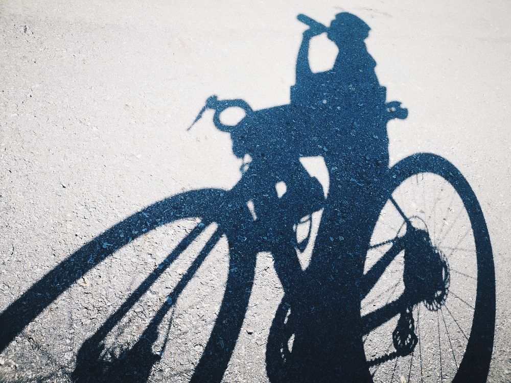 Cyclist shadow
