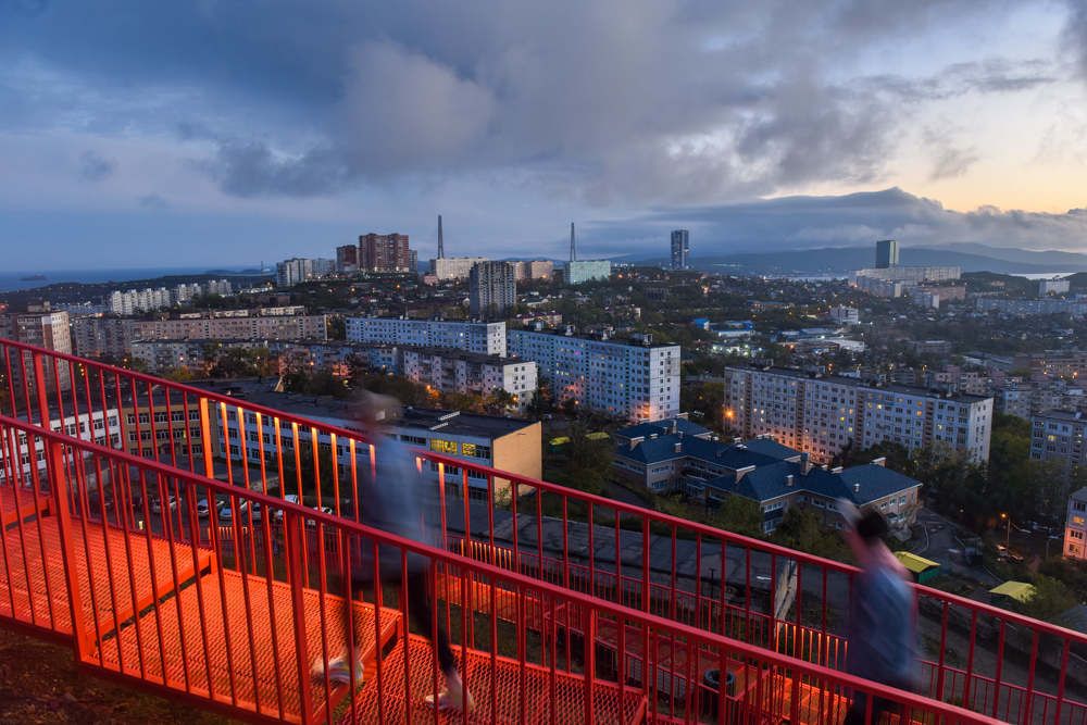 Город на закате