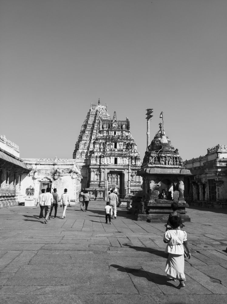 Devotees in temple Hampi