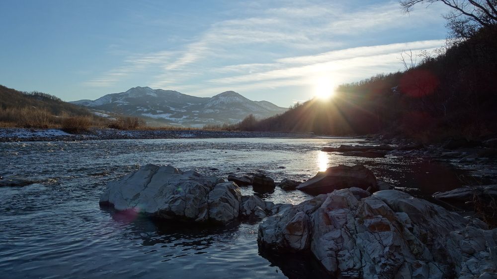 Il fiume Trebbia a Travo (Piacenza - Italy)