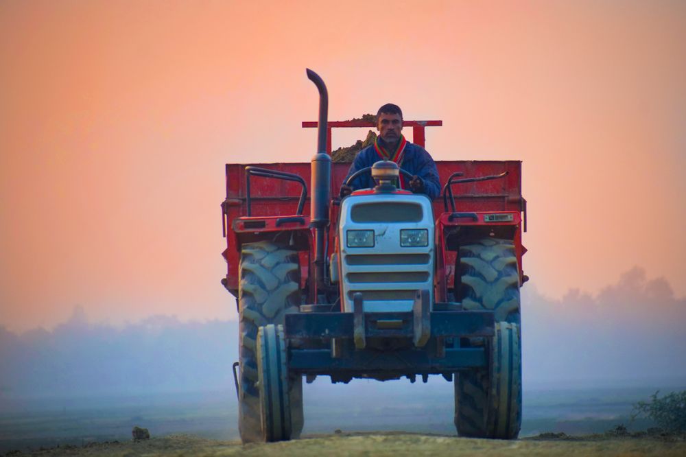 Tractor on the way