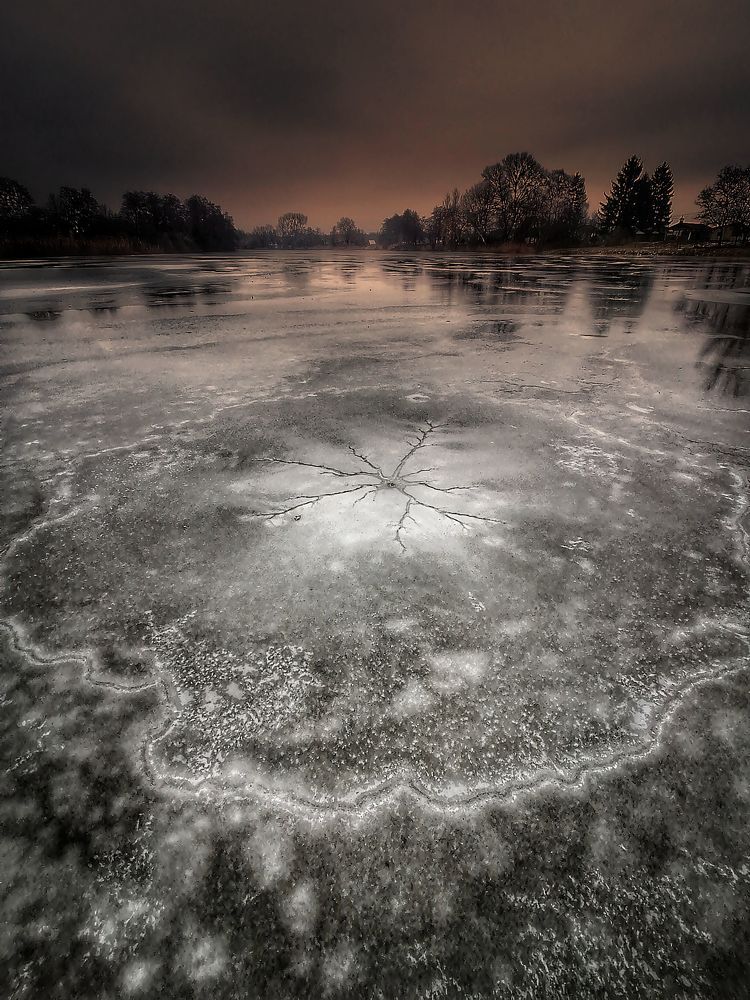 Frozen lake