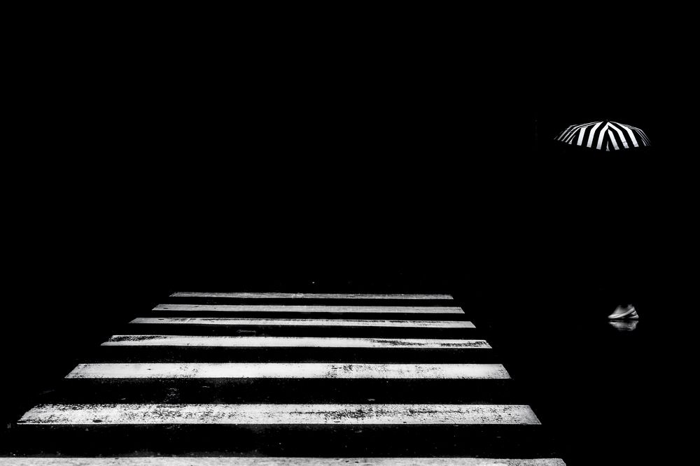 Black and white zebra cross.