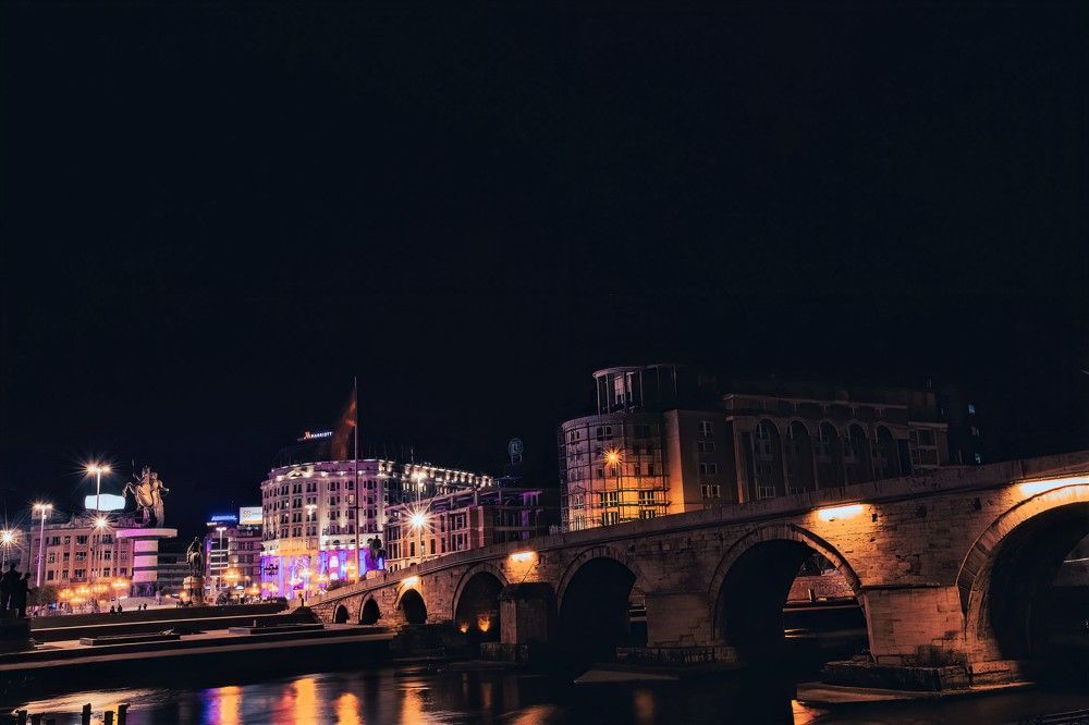 Skopje night scene