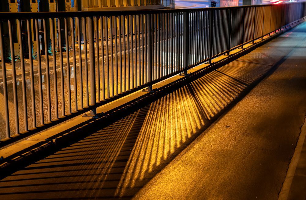 sidewalk at night