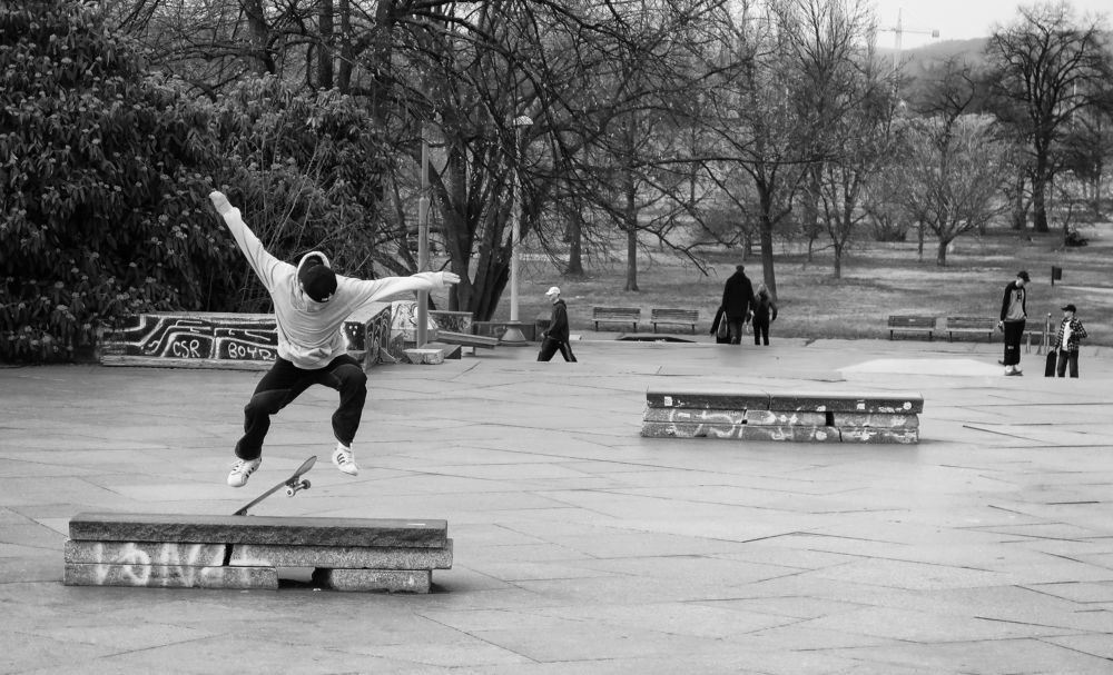 Skateboarder in Prague