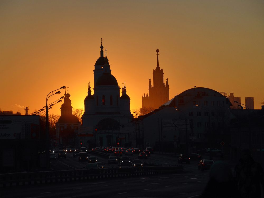 в лучах заката