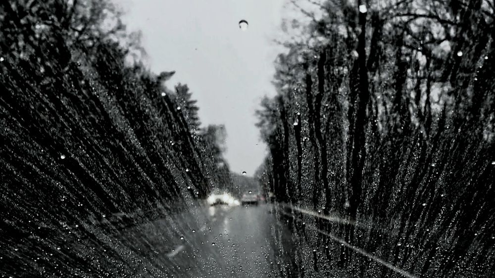 Rain, Glass, Road
