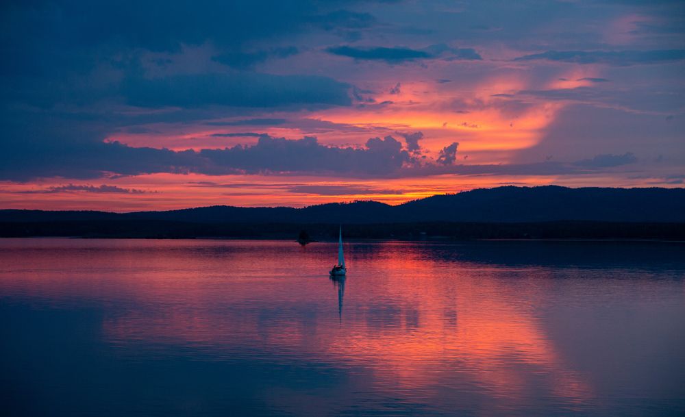 пейзаж вечер закат